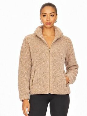 Tna Fuzzy Zip Up Teddy Fleece Jacket Brown